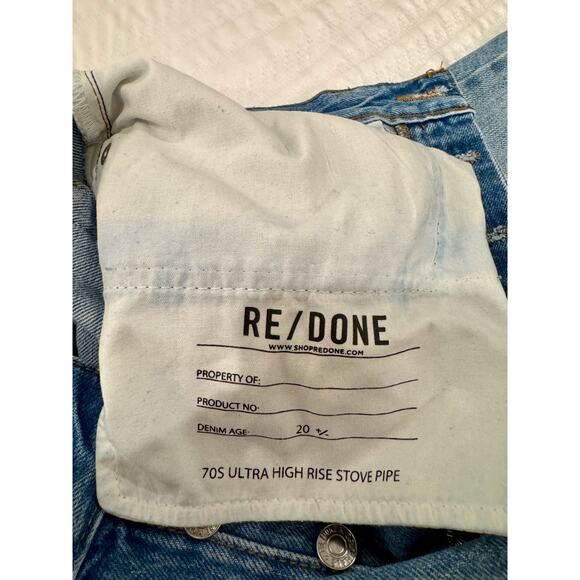 RE/DONE 70s Ultra High Rise Jeans Women’s 29 Raw Hem Mom Jeans - Picture 6 of 16